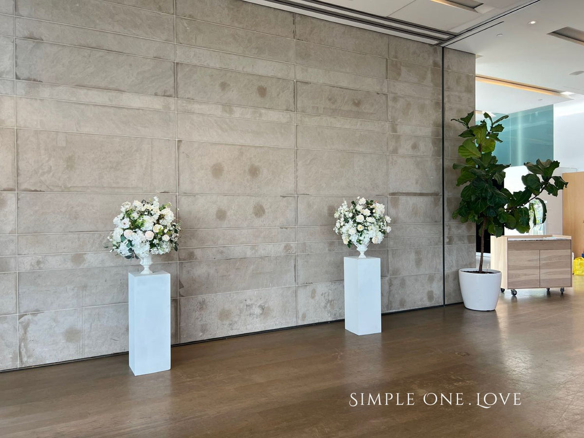 Flower Installation - Whites & Greens