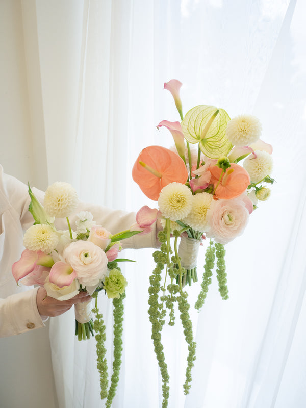 Bride's bouquet Coral Bloom Cascade