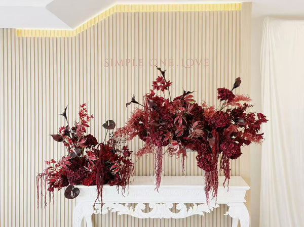 Crimson Elegance Faux Flower For Rental Burgundy