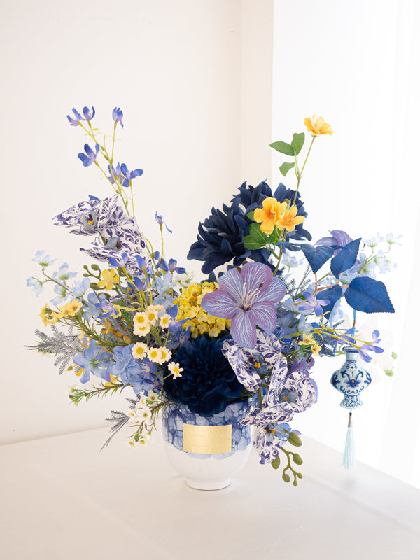 New Year Flower Arrangement Royal Fortune （SILK FLOWER） - 新年年花 吉祥青韵 （绢花）