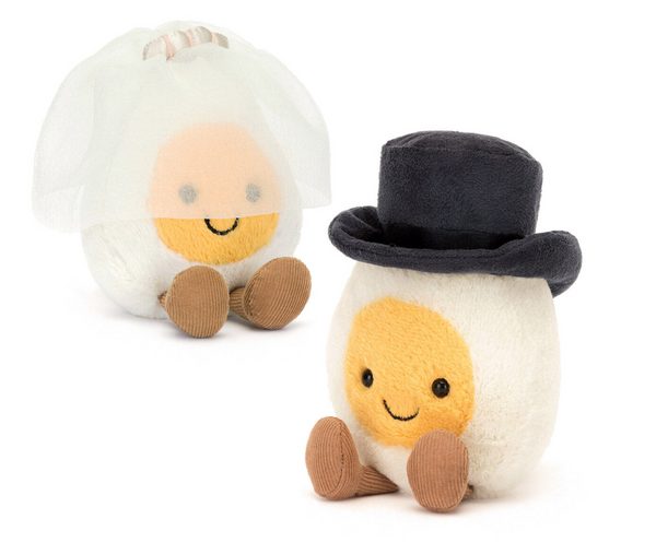 Jellycat amuseable boiled egg groom and bride - Jellycat美味煮鸡蛋新郎新娘玩偶