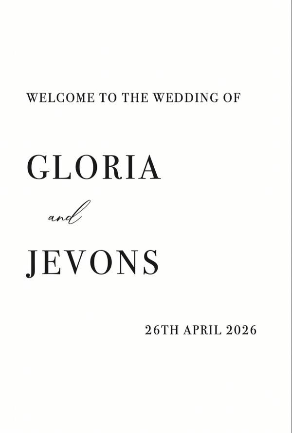 Elegant Welcome Sign Personalized (Black & White)