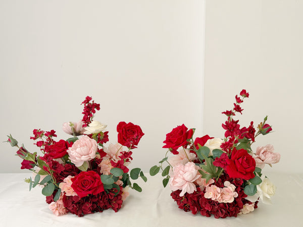 Faux Centrepiece (12 inches) Classic Red Blush Rental