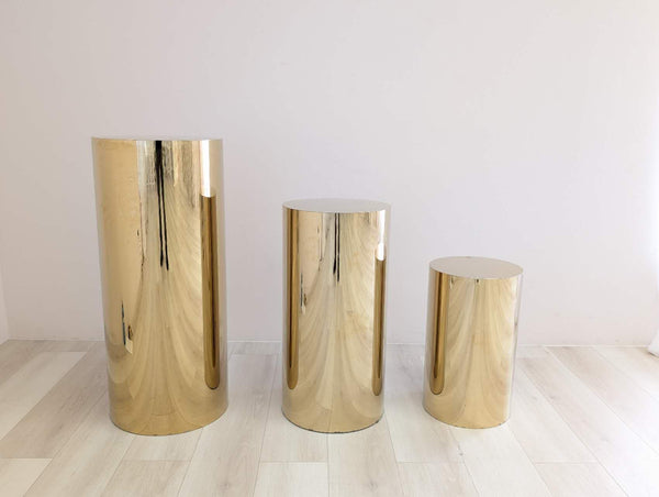 Gold Cylinder Display Pedestals