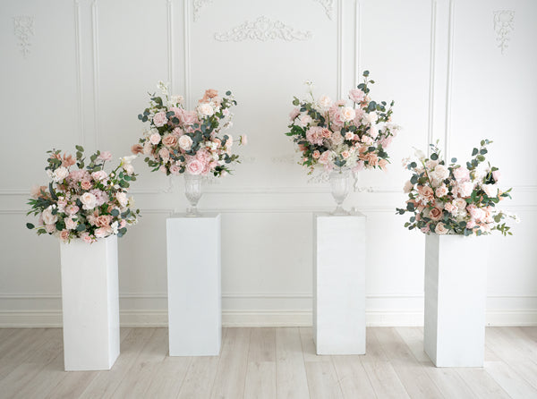Elegant Floral Stands Pink and White