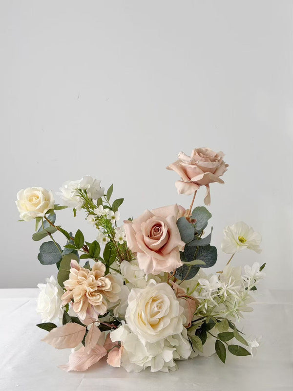 Faux Centrepiece (12 inches) Classic Pure White Dusty Blush Rental