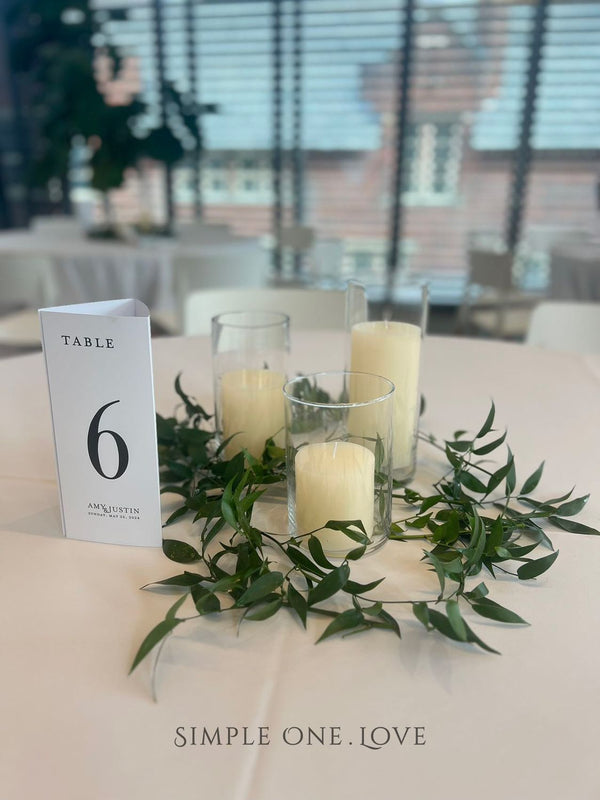 Pillar Candles with Fresh Greenery - 绿叶与蜡烛