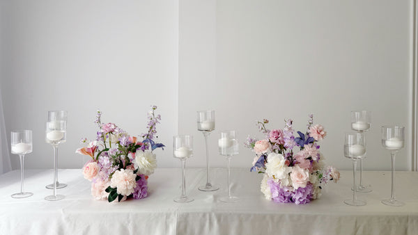 Faux Centrepiece (12 inches) Classic Lavender Blush Rental 绢花중심 장식 12인치 클래식 라벤더 블러쉬 대여