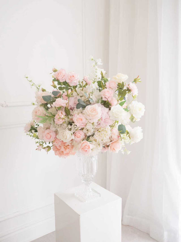 Faux Centerpiece Classic Blush Pink Rental -绢花桌花经典粉白租赁