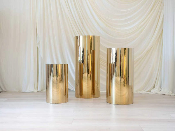 Gold Cylinder Display Pedestals
