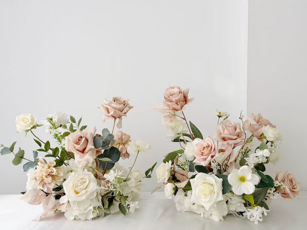 Faux Centrepiece (12 inches) Classic Pure White Dusty Blush Rental