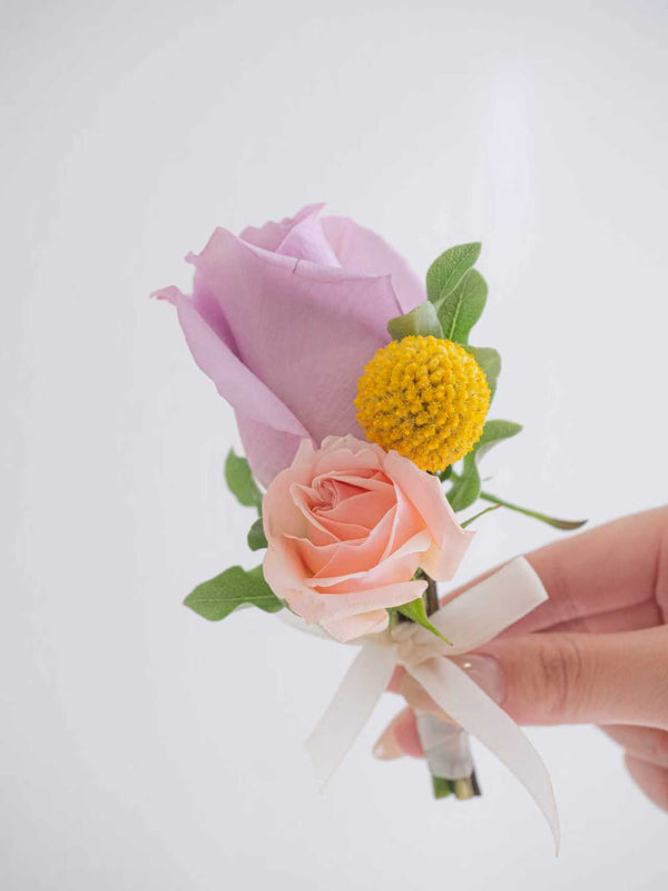 新娘捧花Pastel Whimsy ---新娘手捧柔彩淡紫柔黄系列