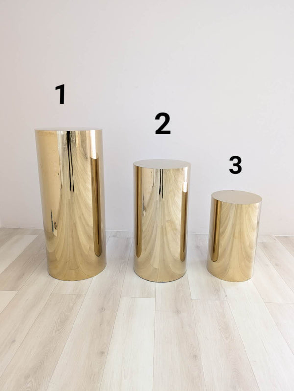 Gold Cylinder Display Pedestals