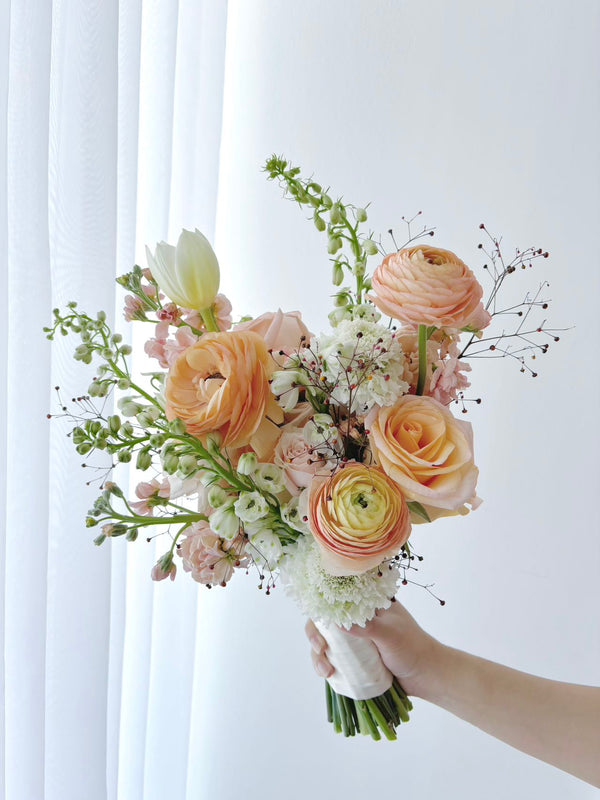 Bride's bouquet blush & peachy --- 新娘手捧 桃粉色系列