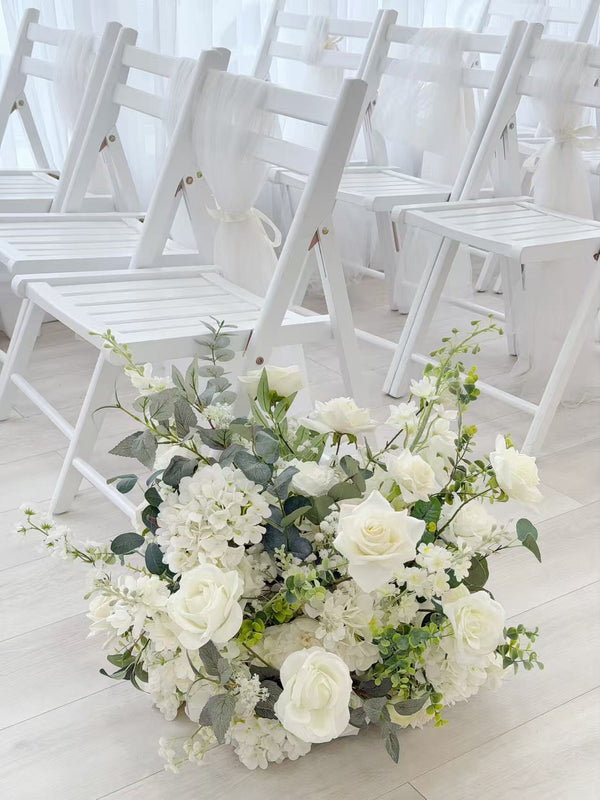 Faux Centrepiece (22 inches) Classic Garden White Rental -조화 센터피스(22인치) 클래식 가든 화이트 대여