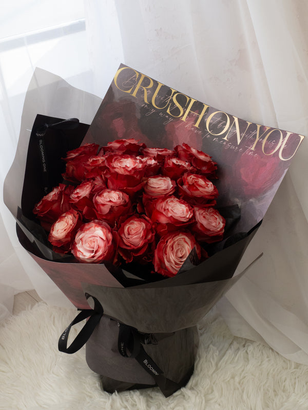 Valentine's Day Dusty Rose Tinted Rose Bouquet Inferno Kiss - 2026 情人节 烈焰