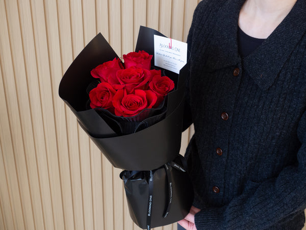 Valentine's Day Red Roses Bouquet - Crimson Noir 焰影