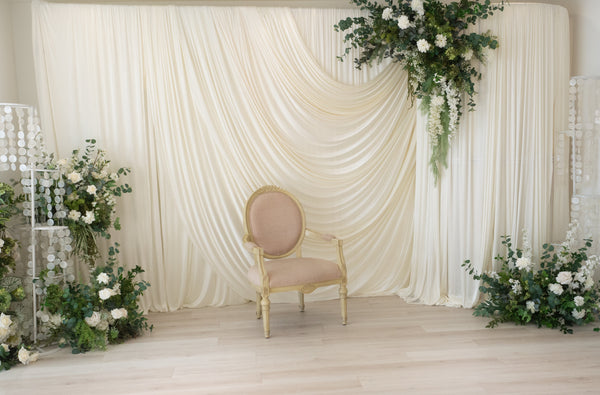 Wedding White Drape backdrop with uplight (Rental)