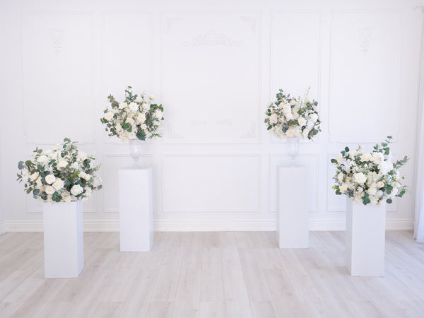 Elegant Floral Stands Garden White