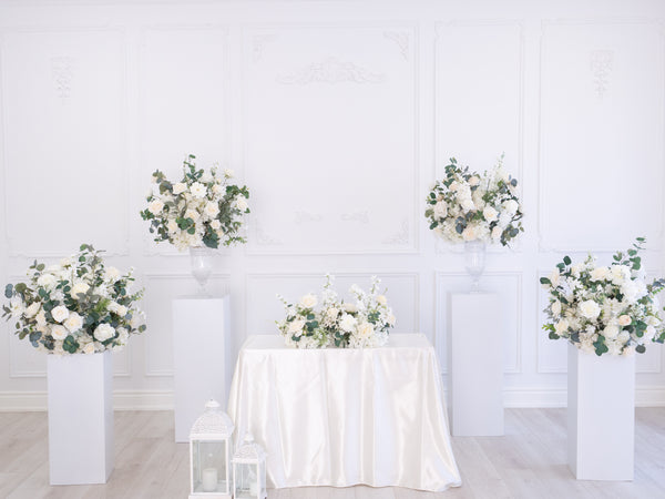 Elegant Floral Stands Garden White