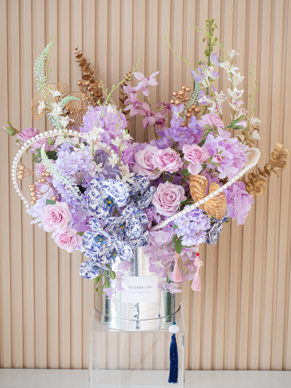 New Year Flower Arrangement Noir Lilas（SILK FLOWER） -  新年年花 黛紫集 （绢花）