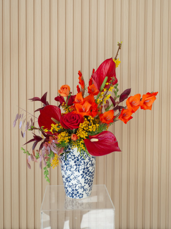 New Year Fresh Flower Arrangement Firelight - 新年鲜花 年花 火光