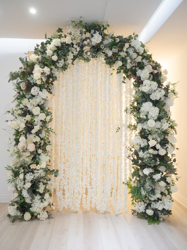 Nikkah Ceremony Double-Sided Floral Arch Garden White Rental