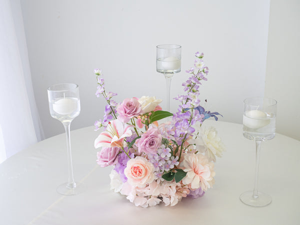 Faux Centrepiece (12 inches) Classic Lavender Blush Rental 绢花중심 장식 12인치 클래식 라벤더 블러쉬 대여