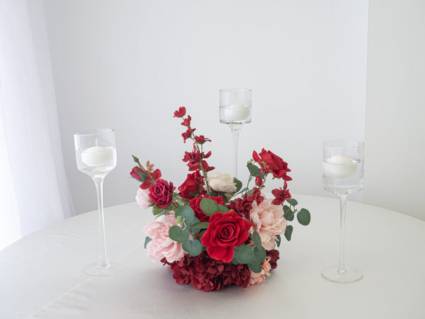 Faux Centrepiece (12 inches) Classic Red Blush Rental