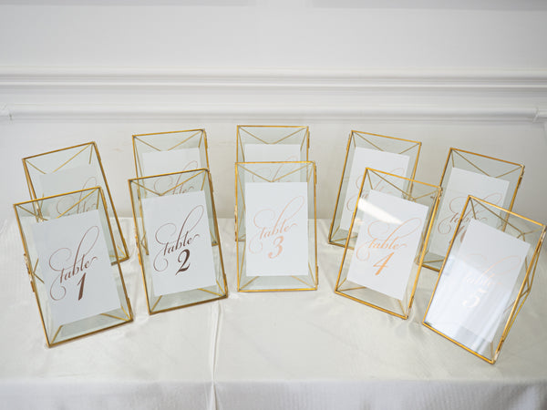 Geometric Glass Table Number Holders – 几何玻璃桌号架