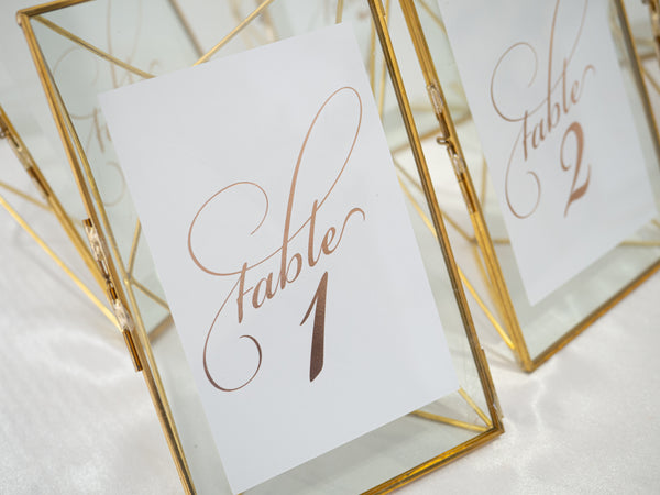 Geometric Glass Table Number Holders – 几何玻璃桌号架