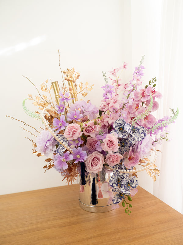 New Year Flower Arrangement Noir Lilas（SILK FLOWER） -  新年年花 黛紫集 （绢花）