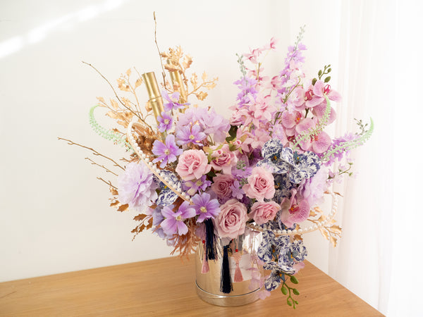 New Year Flower Arrangement Noir Lilas（SILK FLOWER） -  新年年花 黛紫集 （绢花）