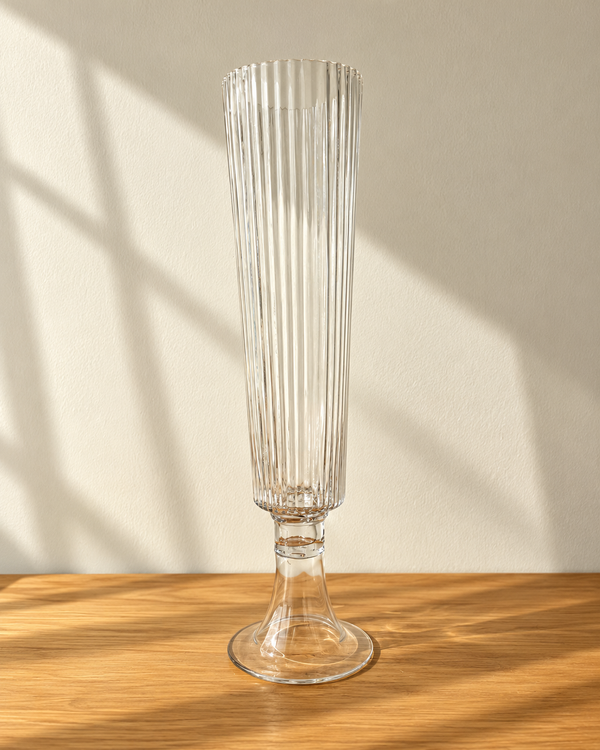 Ribbed Glass Vase Rental
