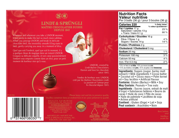 린트 린도르 밀크 초콜릿 트러플 120g 박스