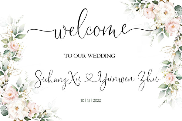 Welcome Sign Personalized (Blush Pink) - 迎宾牌（粉色）