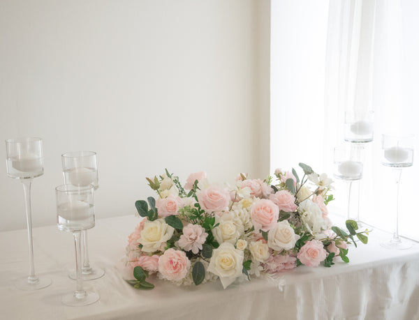 Faux Headtable Flower Classic Blush Pink Arrangement Rental ---绢花主桌花经典粉白租赁