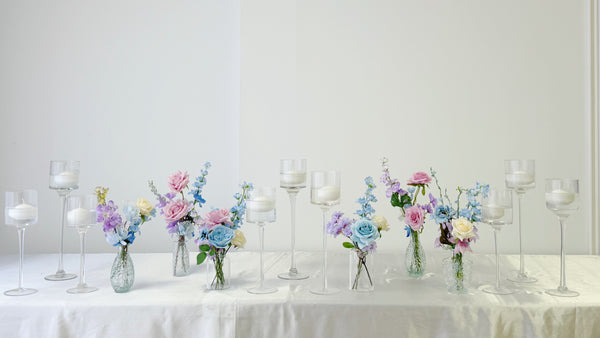 Faux Bud Vase Flower Arrangement (3 Pieces per Set) Classic Lavender Blush Rental