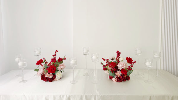 Faux Centrepiece (12 inches) Classic Red Blush Rental