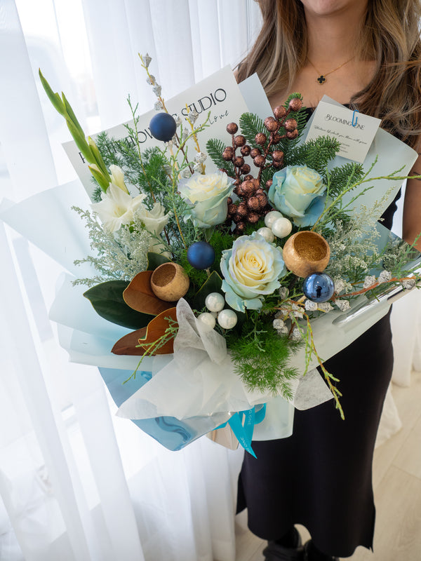 Merry Christmas Classic Blue - 圣诞花束 圣诞经典蓝