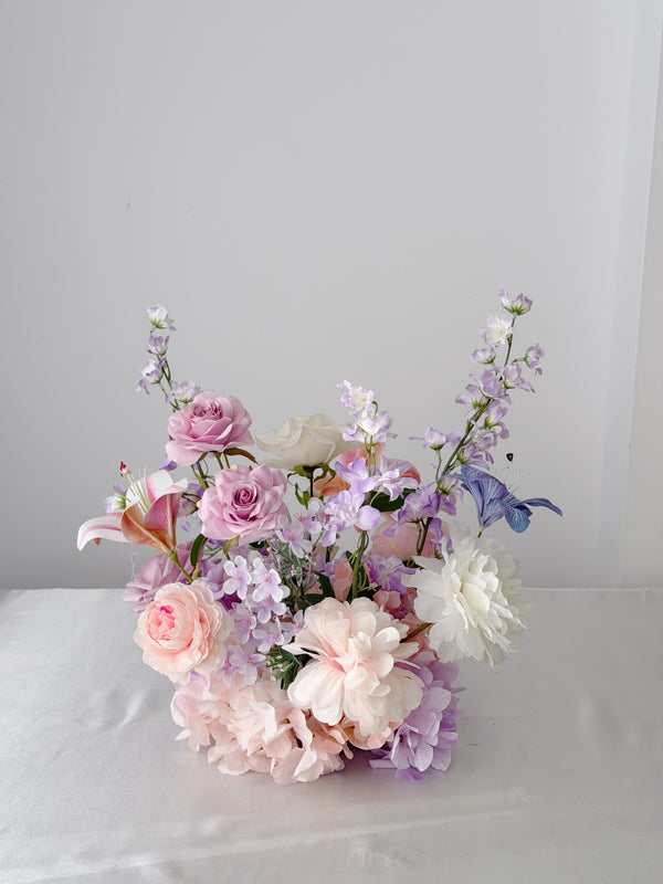 Faux Centrepiece (12 inches) Classic Lavender Blush Rental 绢花중심 장식 12인치 클래식 라벤더 블러쉬 대여