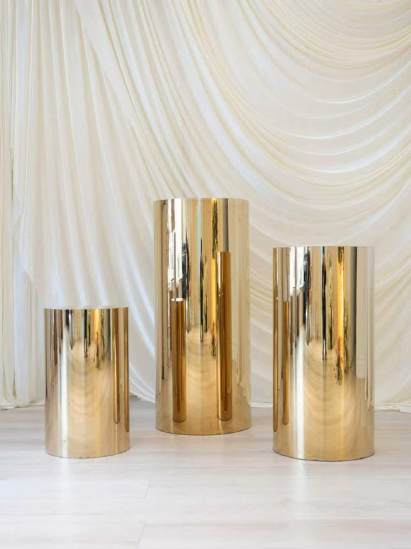Gold Cylinder Display Pedestals