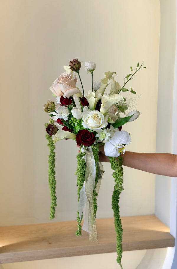 Bride's Bouquet Burgundy & Olive Green