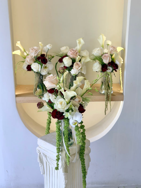 Bride's Bouquet Burgundy & Olive Green