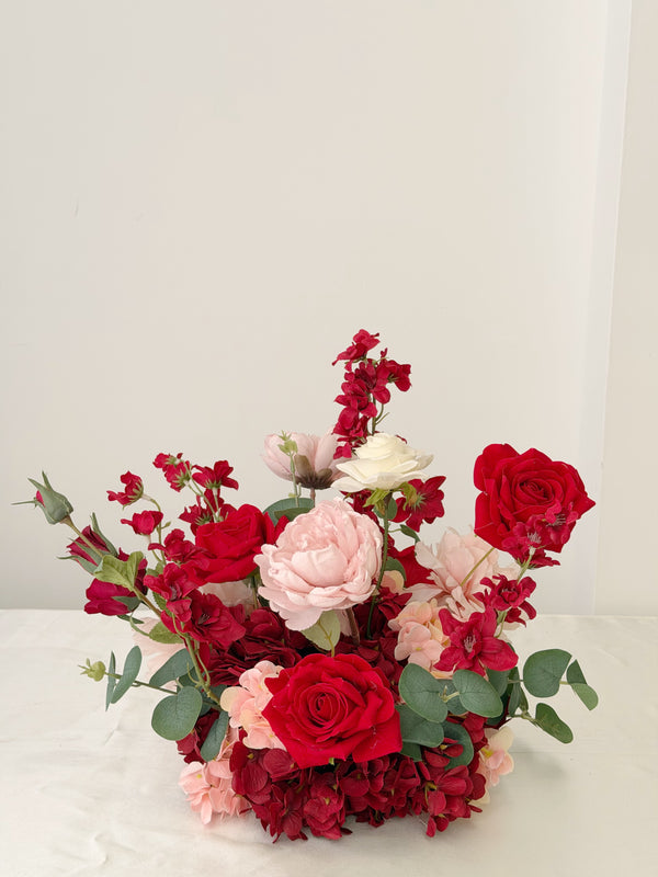 Faux Centrepiece (12 inches) Classic Red Blush Rental
