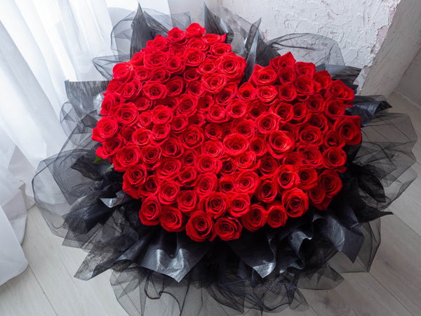 绯红誓言（99朵心形玫瑰）-焰誓