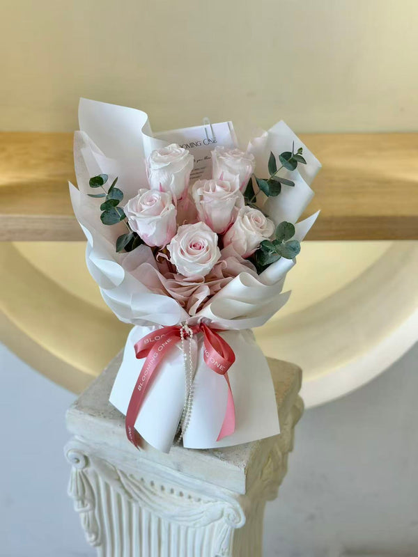 Rosy Elegance Preserved Arrangement(6 stems)