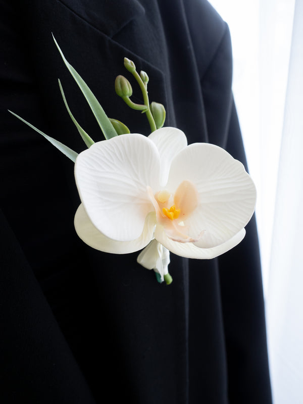 Blushing Orchid Cascade Faux Flower Bride's Bouquet