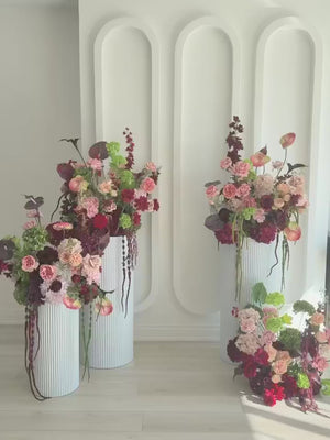 Burgundy & Strawberry floral stands video