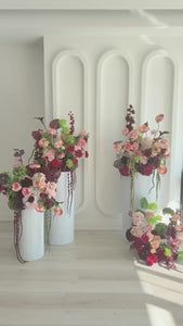 Burgundy & Strawberry floral stands video